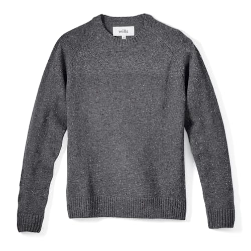 laydown image of Speckled Merino Wool Crewneck Sweater