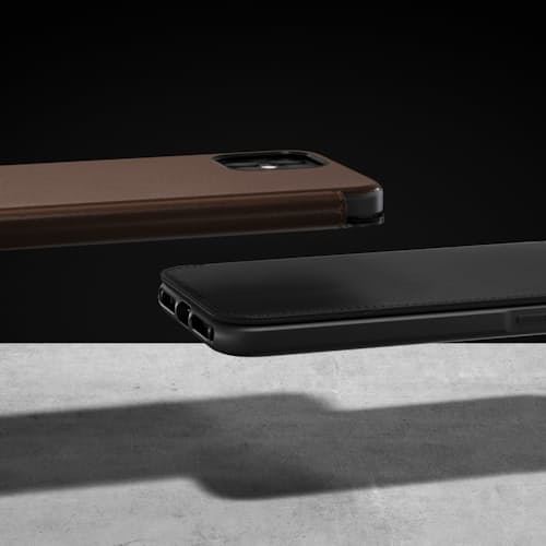 laydown image of Rugged Leather Folio iPhone 12 /iPhone 12 Pro Case