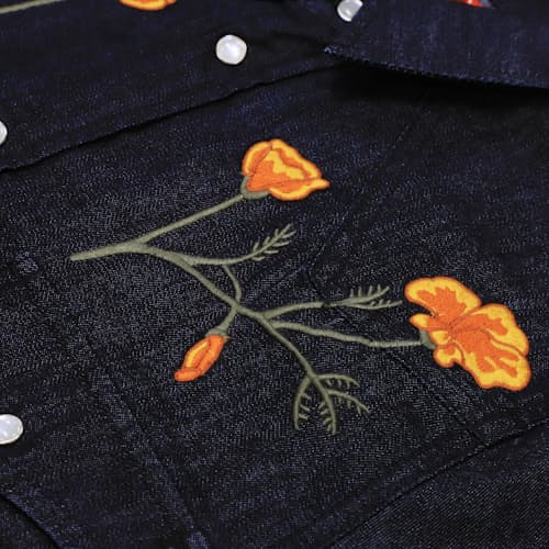 laydown image of Field Shirt Western Embroidered Shirt