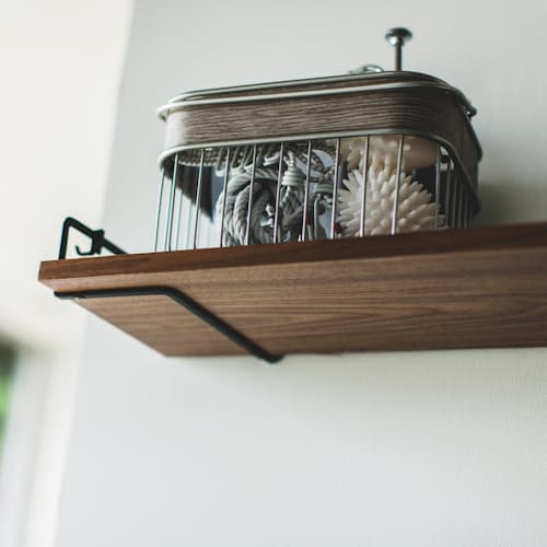 lifestyle image of Wall Mounted Wood Shelf