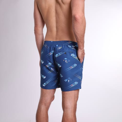 laydown image of Back to the Future Swim Short - 6"