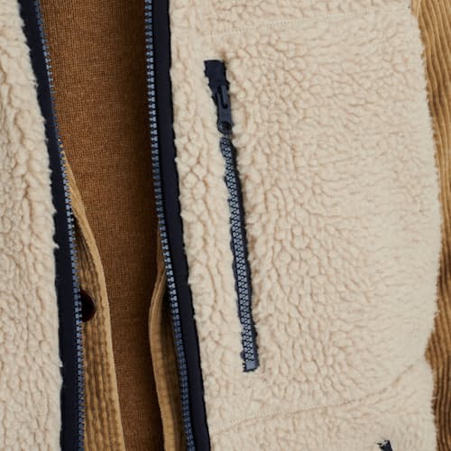 laydown image of Reversible Utility Vest in Sherpa