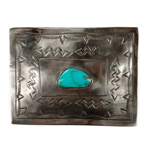 laydown image of Silver + Turquoise Jewelry Box