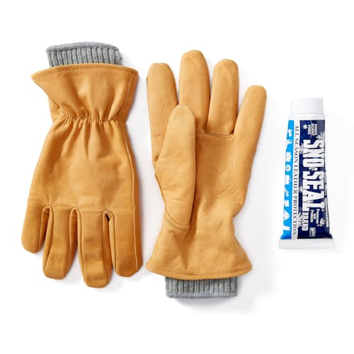 laydown image of Horween Horsehide Work Gloves - Exclusive