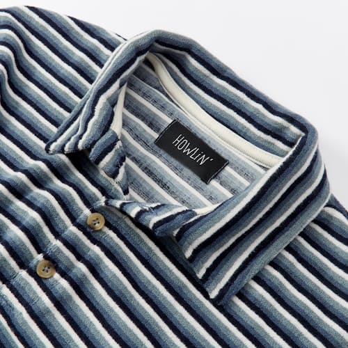 laydown image of Loose End Striped Terry Polo