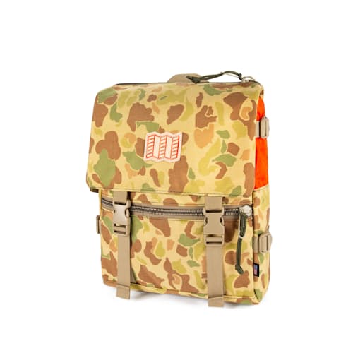 laydown image of Topo Designs x Nanga x Natal - 1000D Camo Rover Shoulder Bag