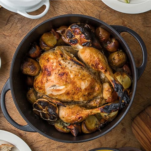 lifestyle image of Shallow Oven Pot - 3.9 qt