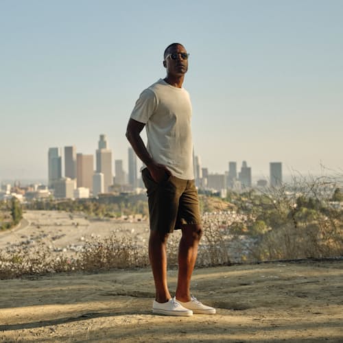 laydown image of Slub Curved Hem T-Shirt