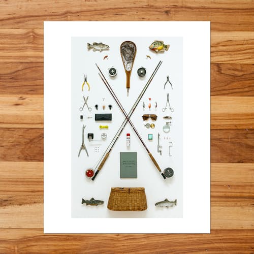 laydown image of Fly Fisherman Art Print