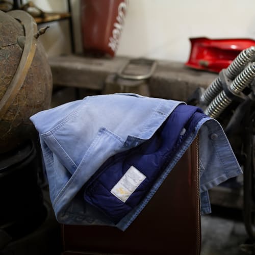 laydown image of Washed work jacket x Blitz