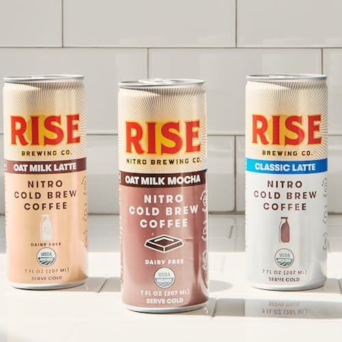 laydown image of Nitro Cold Brew - Oat Milk Latte 12 pack