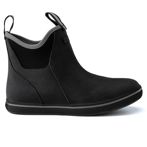 laydown image of Leather Ankle Deck Boot