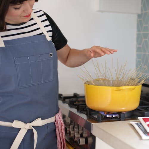 laydown image of Brushed Canvas Cross Back Apron