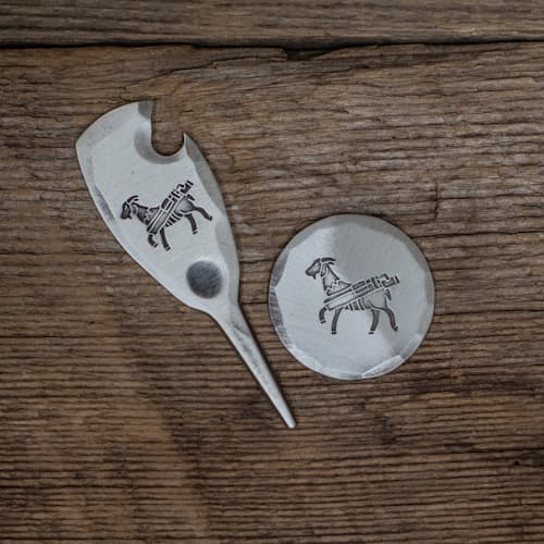 laydown image of Hand Forged Goat Ball Marker