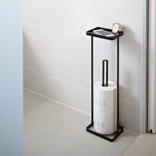 lifestyle image of Tower Toilet Paper Stand w/ Tray