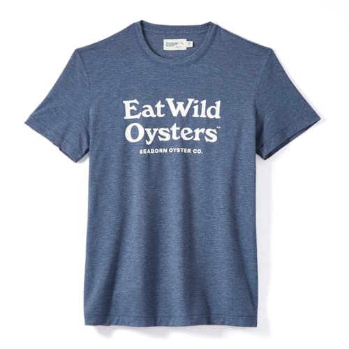 laydown image of Seawool Eat Wild Oysters T-Shirt