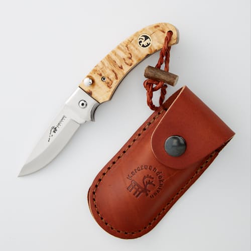laydown image of Nallo Button Lock Folding Knife