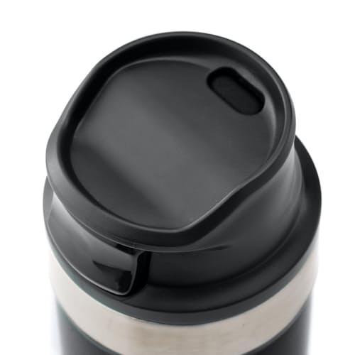 laydown image of Classic Trigger Action Travel Mug (16oz.)
