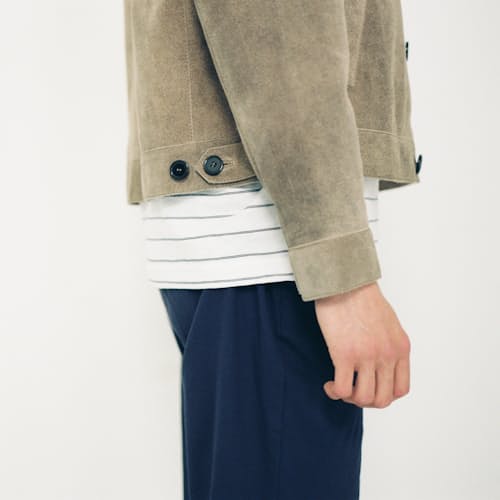 laydown image of The Falcon Suede Jacket