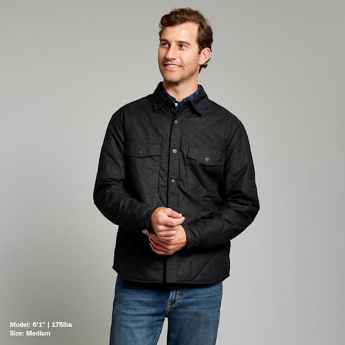 lifestyle image of Quilted Waxed Shirt Jacket