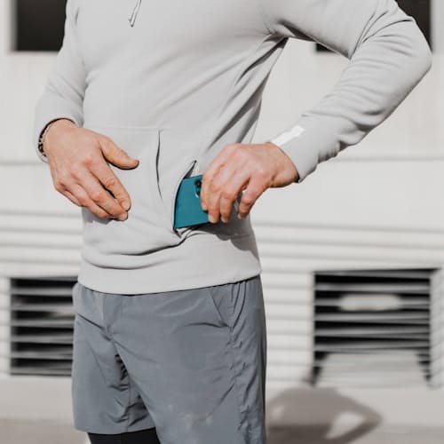 lifestyle image of Midweight Technical Popover Hoodie