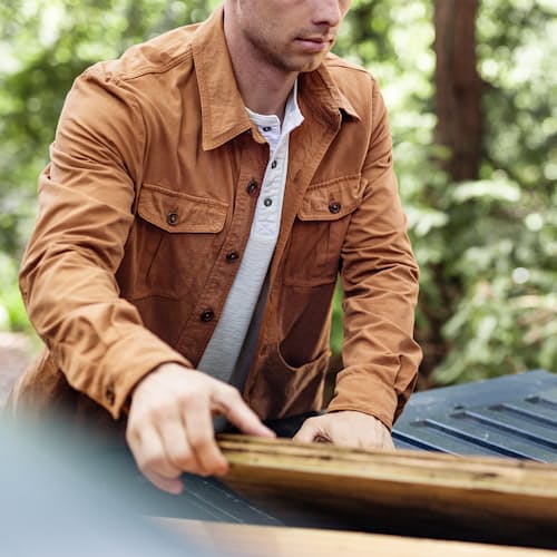 laydown image of Canvas Shirt Jacket