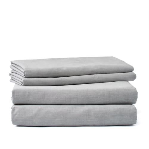 laydown image of Organic Chambray Sheet Set - Queen