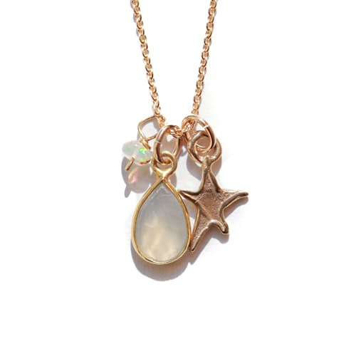 laydown image of Chalcedony Charm Necklace