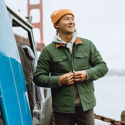 laydown image of Quilted Shirt Jacket