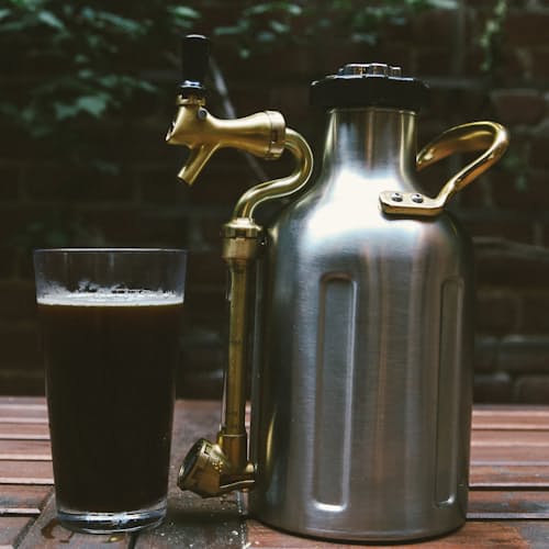 laydown image of uKeg 64 oz. - Stainless Steel Growler (w/ CO2)