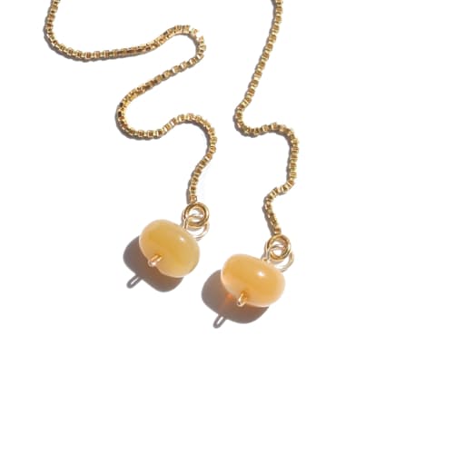 laydown image of Opal Ear Threaders