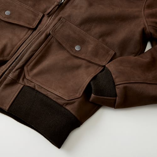 lifestyle image of Golden Bear Leather Bomber