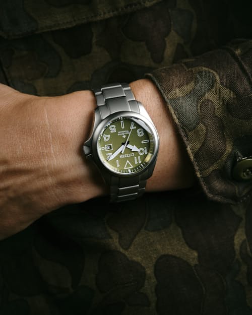 on model image of Huckberry x Citizen Promaster Tough Watch