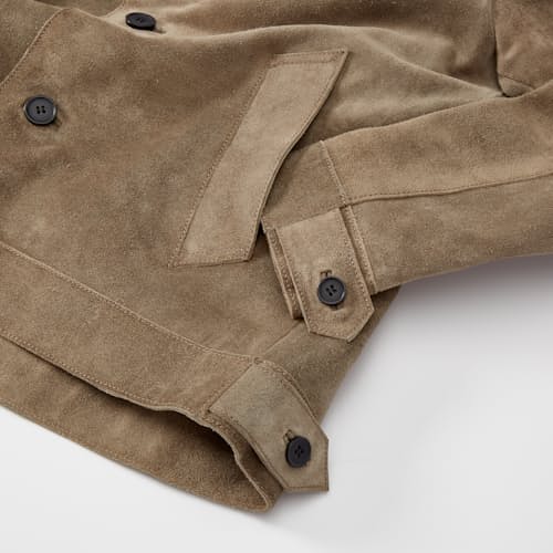 laydown image of The Falcon Suede Jacket