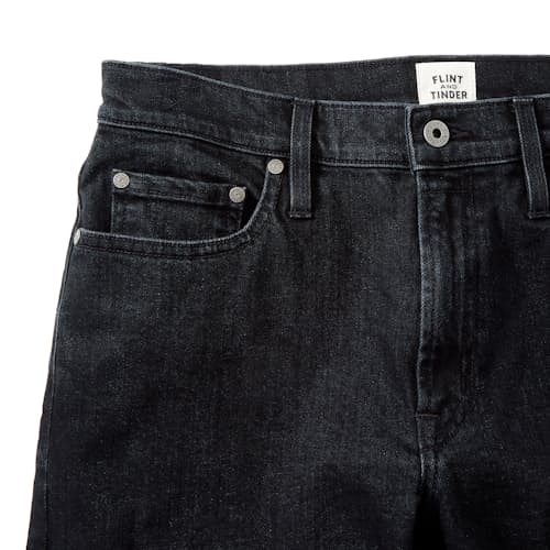 laydown image of Stonewashed Black Jeans - Slim