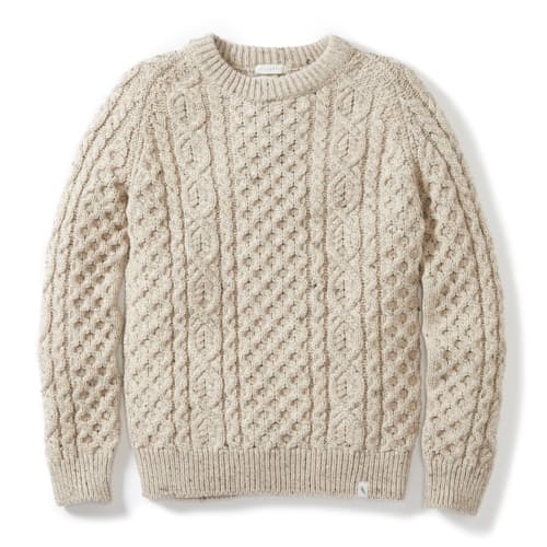 laydown image of Hudson Aran Jumper