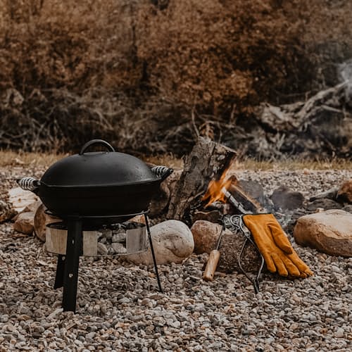 lifestyle image of All-in One Cast Iron Grill