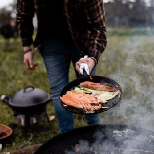 lifestyle image of Cast Iron Flat Pan