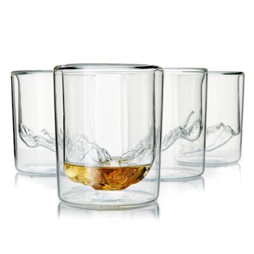 laydown image of Grand Tetons - Set of 4 Whiskey Glasses