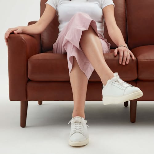 laydown image of Nomad Leather Loveseat