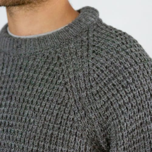 laydown image of Waffle Crew Neck Jumper