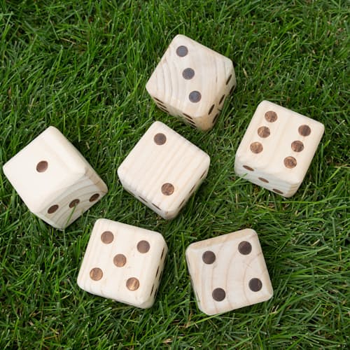 lifestyle image of Giant Wooden Yard Dice