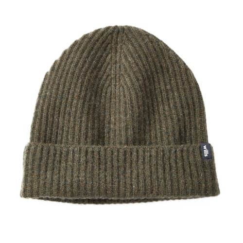laydown image of Cashmere Ribbed Beanie