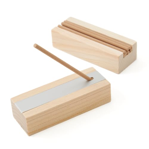 laydown image of Hinoki Forest Incense with Holder