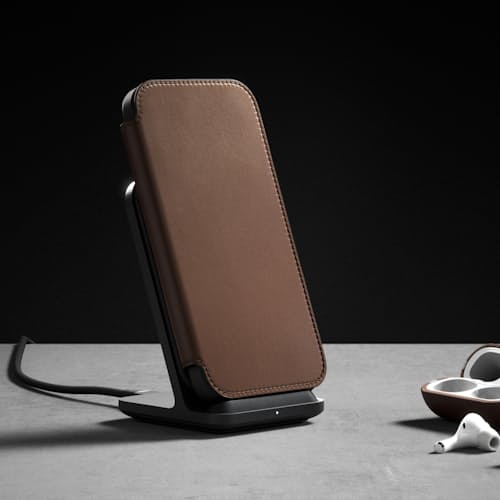laydown image of Rugged Leather Folio iPhone 12 /iPhone 12 Pro Case