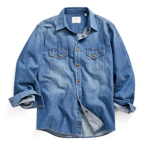 laydown image of Shoals Denim Shirt