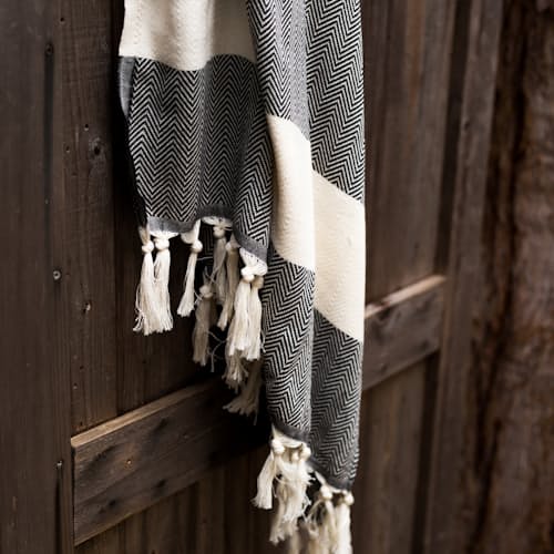 lifestyle image of Herringbone Turkish Towel
