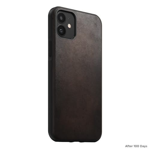 laydown image of Rugged Leather iPhone 12/iPhone12 Pro Case