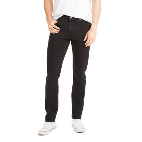 laydown image of Stonewashed Black Jeans - Slim