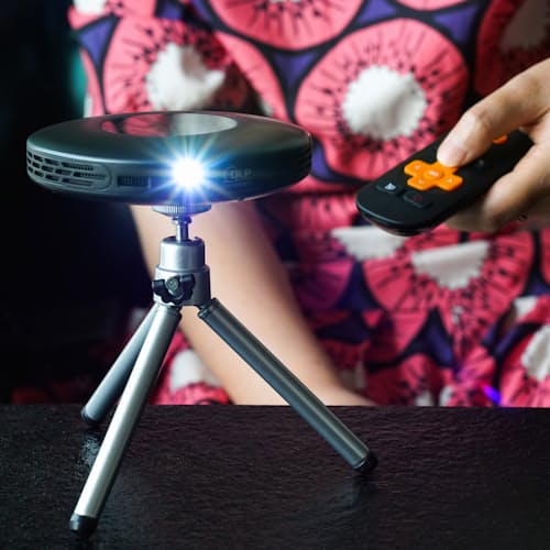 laydown image of Mini Portable Projector + Stand